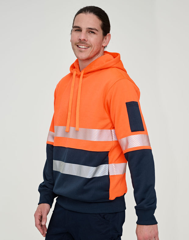 Hi-Vis Two Tone Safety Hoodie With Segmented Tapes