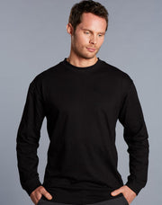 mens cotton crew neck L/S tee