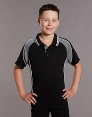 Kids' mini waffle CoolDry Polo