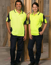 Cooldry Hi-Vis Mini Waffle Safety Polo