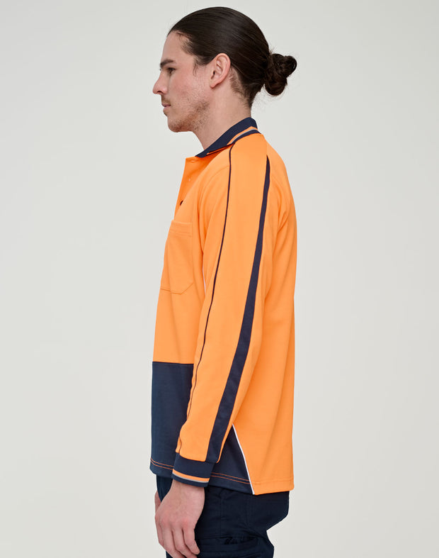 Hi-Vis Sustainable Cool-Breeze Truedry Safety L/S Polo