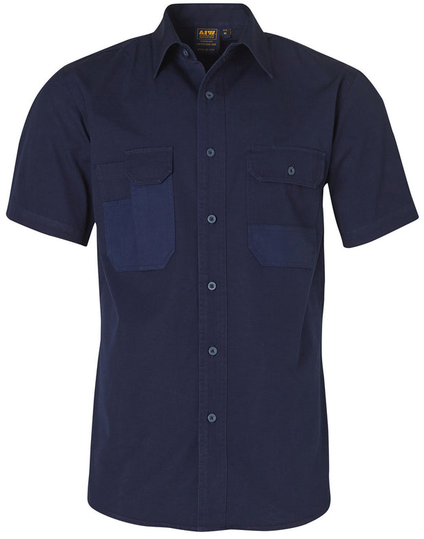 Fine Duck Weave Dura-Wear Short Sleeve Work Shirt